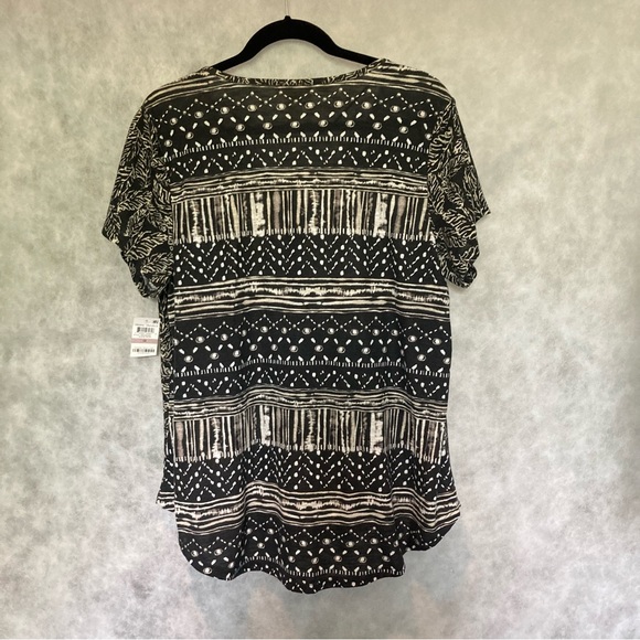 Bohemian Women's Plus Blouse Top Aztec Short Sleeve Tassels High Low Womens 1X - Picture 5 of 16